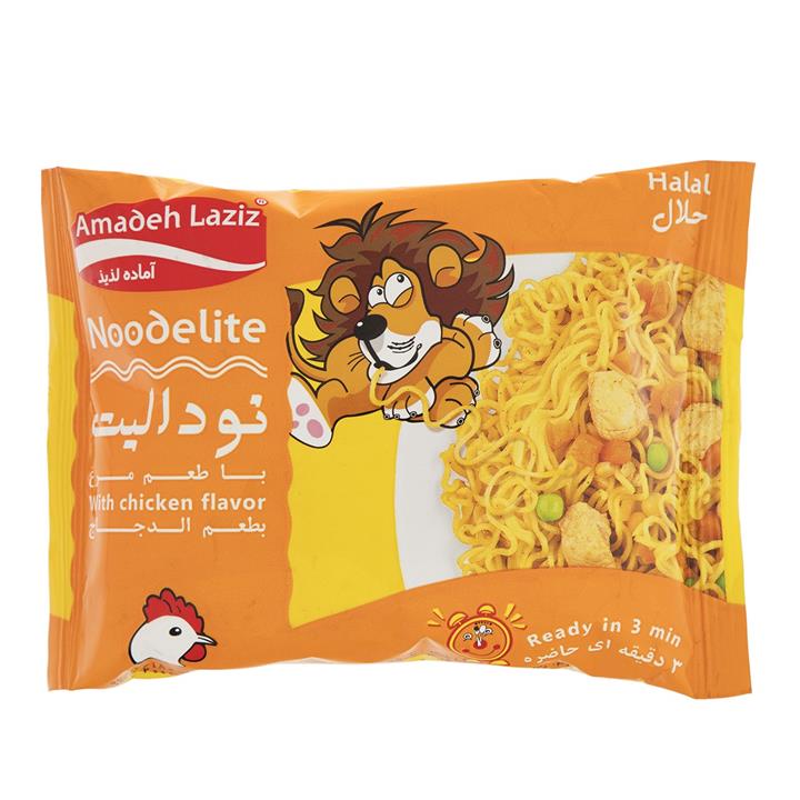 نودالیت با طعم مرغ آماده لذیذ مقدار 75 گرم Noodelite Chicken Flavor Amadeh Laziz 75gr